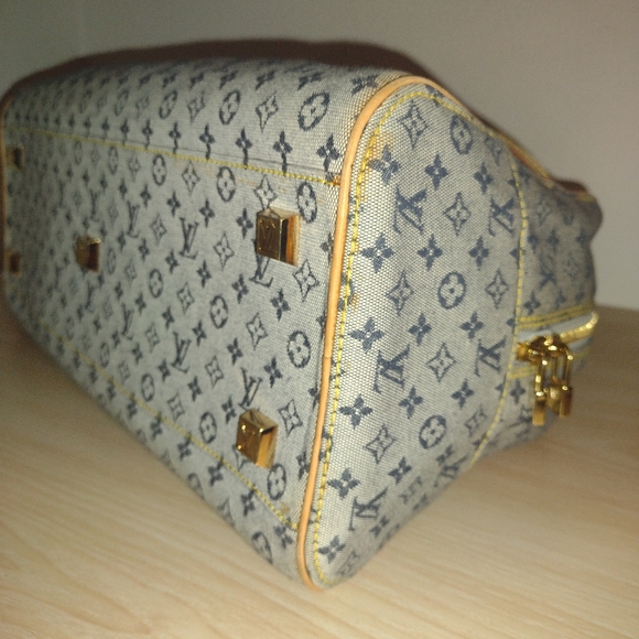 SOLD 💔 Louis Vuitton Mini Lin Marie Navy Monogram Speedy Deauville Boston Bag - Picture 10 of 15